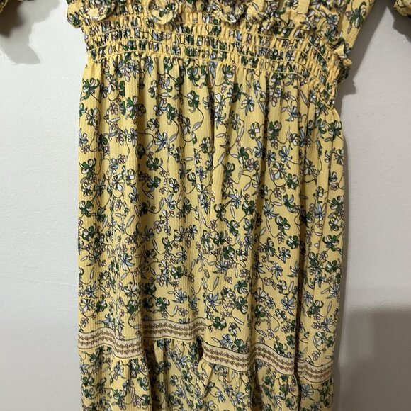 Max Studio Tiered Maxi Ruffle Dress sz xs Floral Smocked Soft Feminine Country - Picture 4 of 9